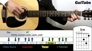 How to play OH, PRETTY WOMAN 😎 - Roy Orbison / GUITAR Lesson 🎸 / GuiTabs #099 A