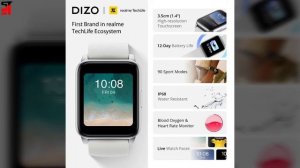 Realme Dizo Watch With 12 Day Battery, Heart Rate Monitor, IP68 Build Launched in India at low pric