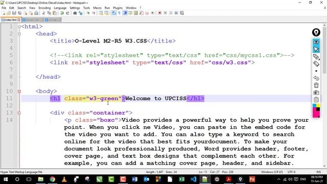 O Level M2 R5 Chapter 4 | What is W3.CSS Framework in Hindi | Lecture 29 смотреть онлайн