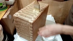 Финишный слой. Плетёный короб из бумажных трубочек. Плетение из газетных трубочек.