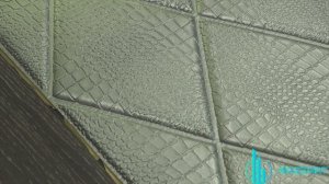 Самоклеющиеся ✨панели на стену "Ромбы серебристые". 3D панели для стен под кожу. Влагостойкие обои.