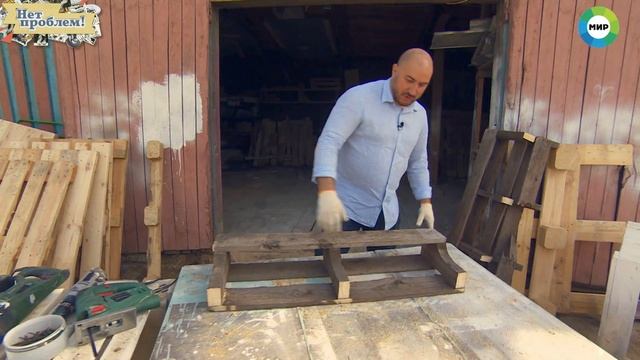 Делаем полочку из паллет