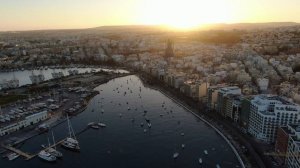 Drone Over the Island of Malta-Gzira, Sliema and Valletta