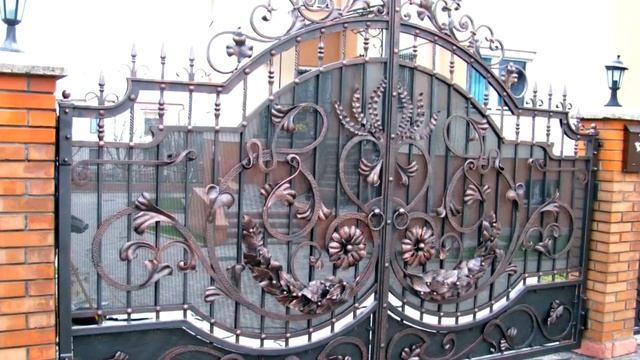 Въездные ворота для дома распашные автоматические металл поликарбонат кованая решетка смотреть онлайн