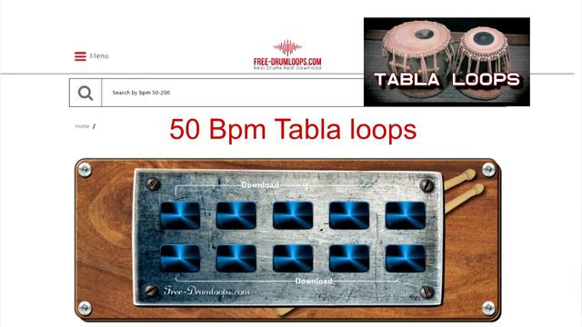 TABLA LOOPS - 50 BPM (A SCALE)