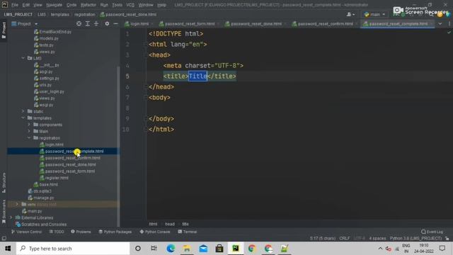#6 Forgot Password Using Email in Learning Management System Project Using Python Django
