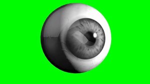 футаж смотрящий глаз на зелёном фоне