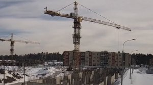 ДОЛГОСТРОЙ. Башенные краны КБ-473. Tower crane in TimeLapse