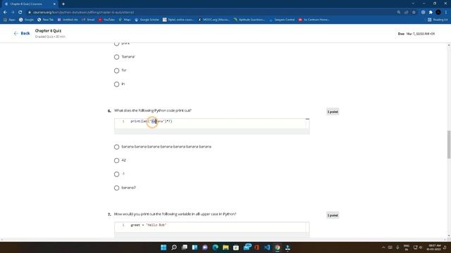 Coursera: Python Data Structures Chapter 6 QUIZ answers
