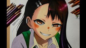 45b How to draw anime manga Nagatoro Hayase wth  prismacolor pencils