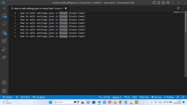 How To Edit Multiple Lines At Once In VSCode | VSCode How To Select Multiple Lines