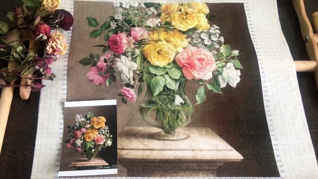 #177. Вышивка "Розы и флоксы" /Эстэ 340/. Цветет черешня. Посчитала нитки) смотреть онлайн