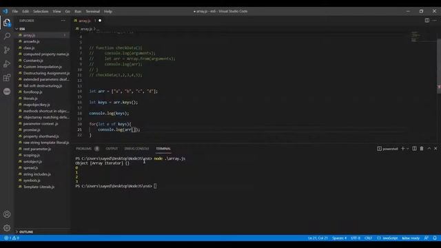 ES6-features: Array keys, find, findIndex with example