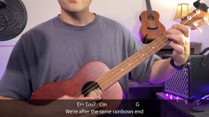 Moon River ukulele play along accompanied with baritone uke lyrics chords