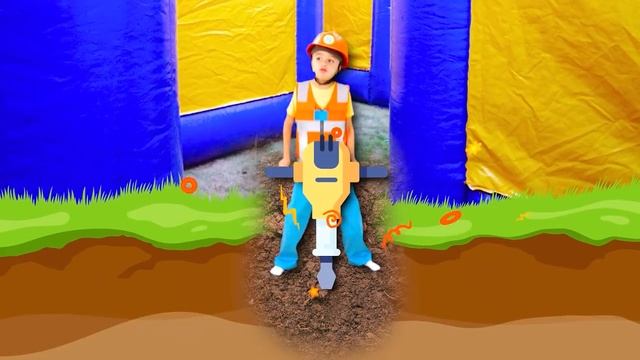 в гигантском надувном лабиринте челлендж