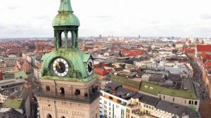 Aerial Views of Marienplatz and Frauenkirche in Munich