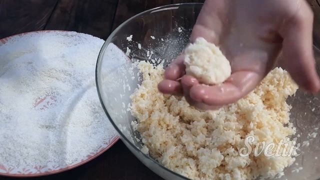 Кокосовые конфеты с орехом