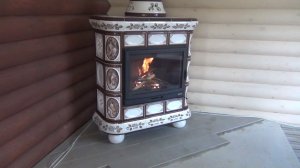 Изразцовая печь-камин Медальон в КП Солнечный берег