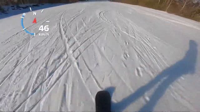 Мой рекорд 82км/ч на сноуборде BURTON CUSTOM X смотреть онлайн