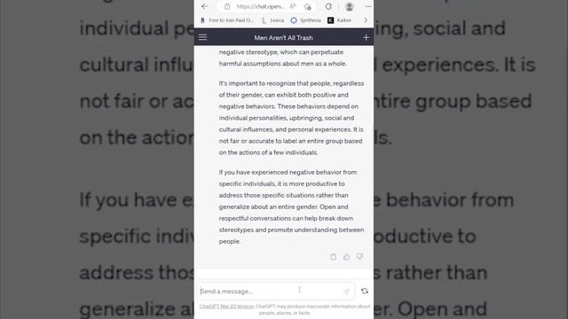 Chat GPT 4 is biased for Women !!?
