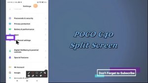 POCO C40 How to split screen