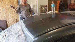 Подготовка крыши к покраске переходом под базу и лак