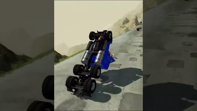 BeamNG Large Truck Downhill Crashes II High Speed Crash and Accident #Crashes #fails #downhill