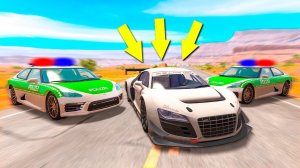 БАНДИТ НА ОЧЕНЬ БЫСТРОЙ ТАЧКЕ! СКОРОСТНЫЕ ПОЛИЦЕЙСКИЕ ПОГОНИ В BeamNG.drive