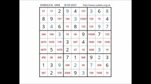 Sudoku diabólico  26/03/2023