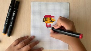 Как рисовать Марио по Клеточкам/Pixel Mario-Рисунки по клеточкам