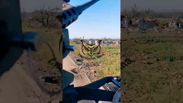 Уничтоженная бронетехника в районе пос. Урожайное/Destroyed armored vehicles near Urojainoe