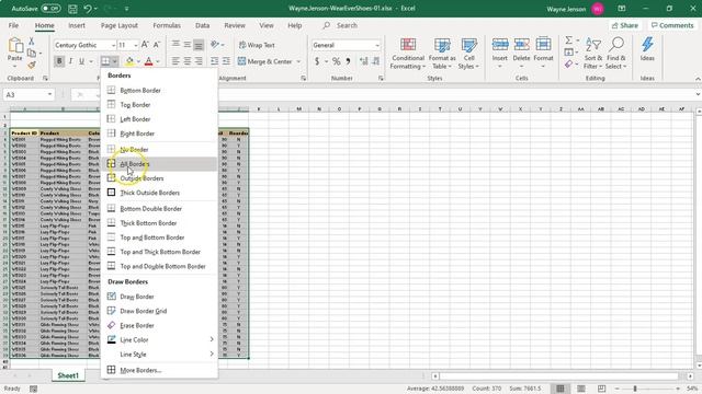 Excel2019 Guided Project 1 3 100%