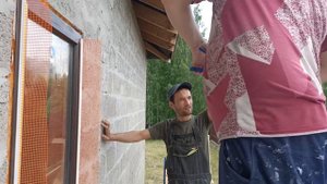 Подготовка керамзитобетонного дома к приклейке пенопласта, провеска, стартовая доска, примыкания