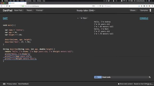 015 Dart Function return types | flutter tutorial