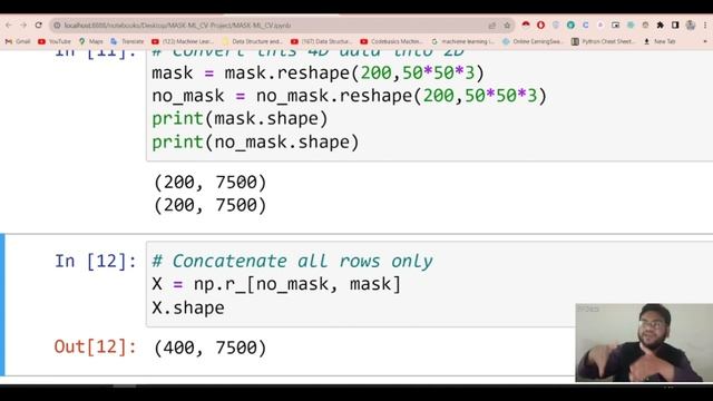 Face mask detection using Machine Learning and openCV | Computer Vision End to End Project using  M