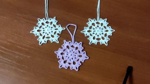 Снежинка крючком для начинающих. Урок 9..mp4