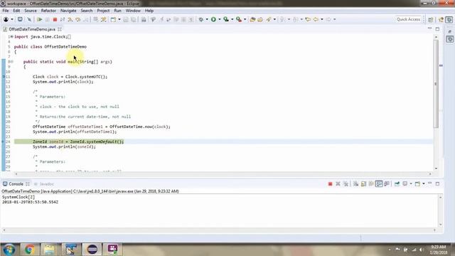 How to get current date and time using now methods of OffsetDateTime Class?