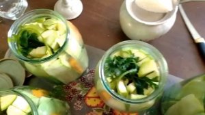 Маринованные Хрустящие Кабачки на Зиму в Литровых Банках. Ароматные, Вкусные !!! Рецепт Кабачков.