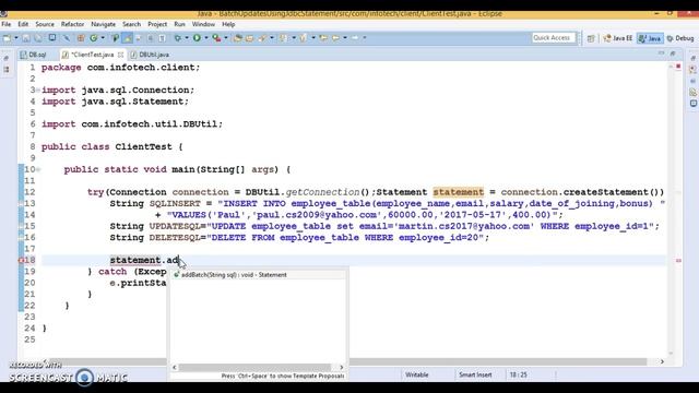 19.Batch Updates Using JDBC Statement смотреть онлайн
