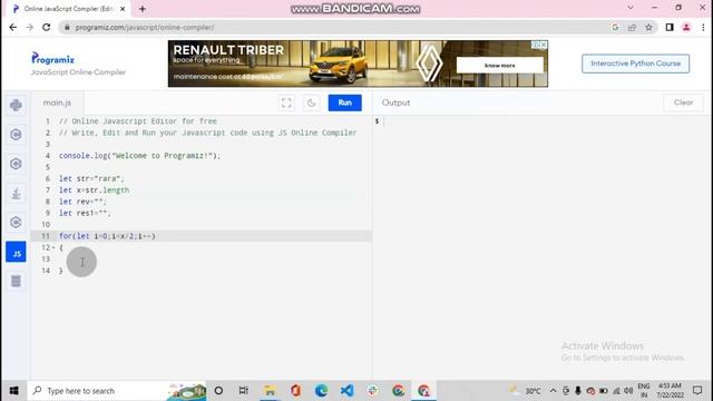 Javascript's program to check Palindrome string ||DSA||Palindrome string||Technology and Programmin