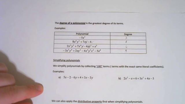 MPM 2D Week 2 Lesson 2 Polynomials Review смотреть онлайн