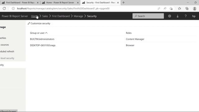 Schedule Refresh Dataset or Reports in Power BI Report Server | Security of Reports and Folders