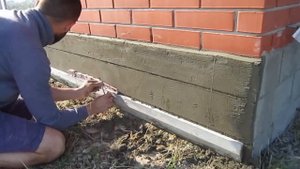 Brick finish/Дешево и сердито. Отделка цоколя цементным раствором.