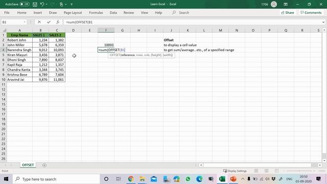 Learn offset function in excel смотреть онлайн