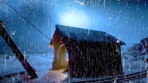 Проливной дождь для сна, Шум дождя для засыпания через 2 минуты с затемненным экраном