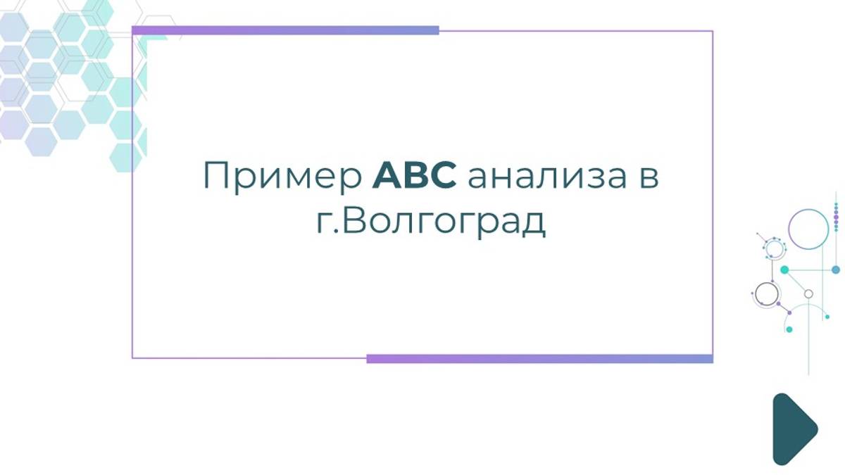 Пример ABC анализа в г. Волгоград