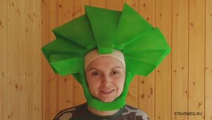 Шапочка-маска из поролона для костюма фиксика Папуса