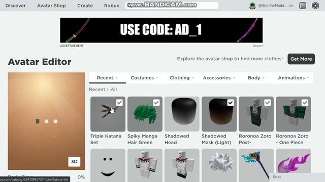 HOW TO MAKE RORONOA ZORO (TIME SKIP) IN ROBLOX смотреть онлайн