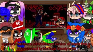 smg4 crew react to Mario mandness part 1 Mario exe gacha club