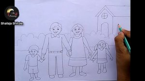 HOW TO DRAW FAMILY /HAPPY FAMILY DRAWING EASY /FAMILY DRAWING 4 MEMBERS /FAMILY DRAWING STEP BY STE